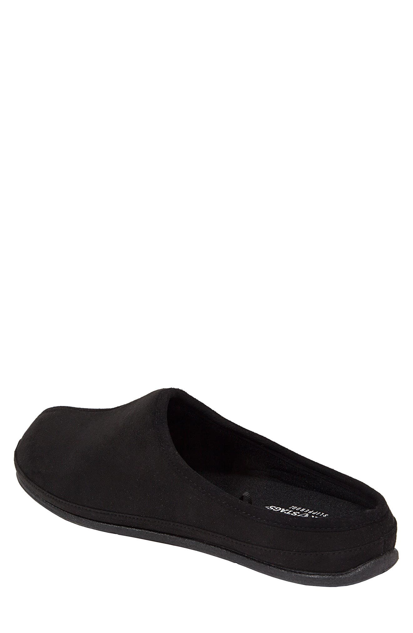 Deer Stags Wherever Slipper, Alternate, color, Midnight Black