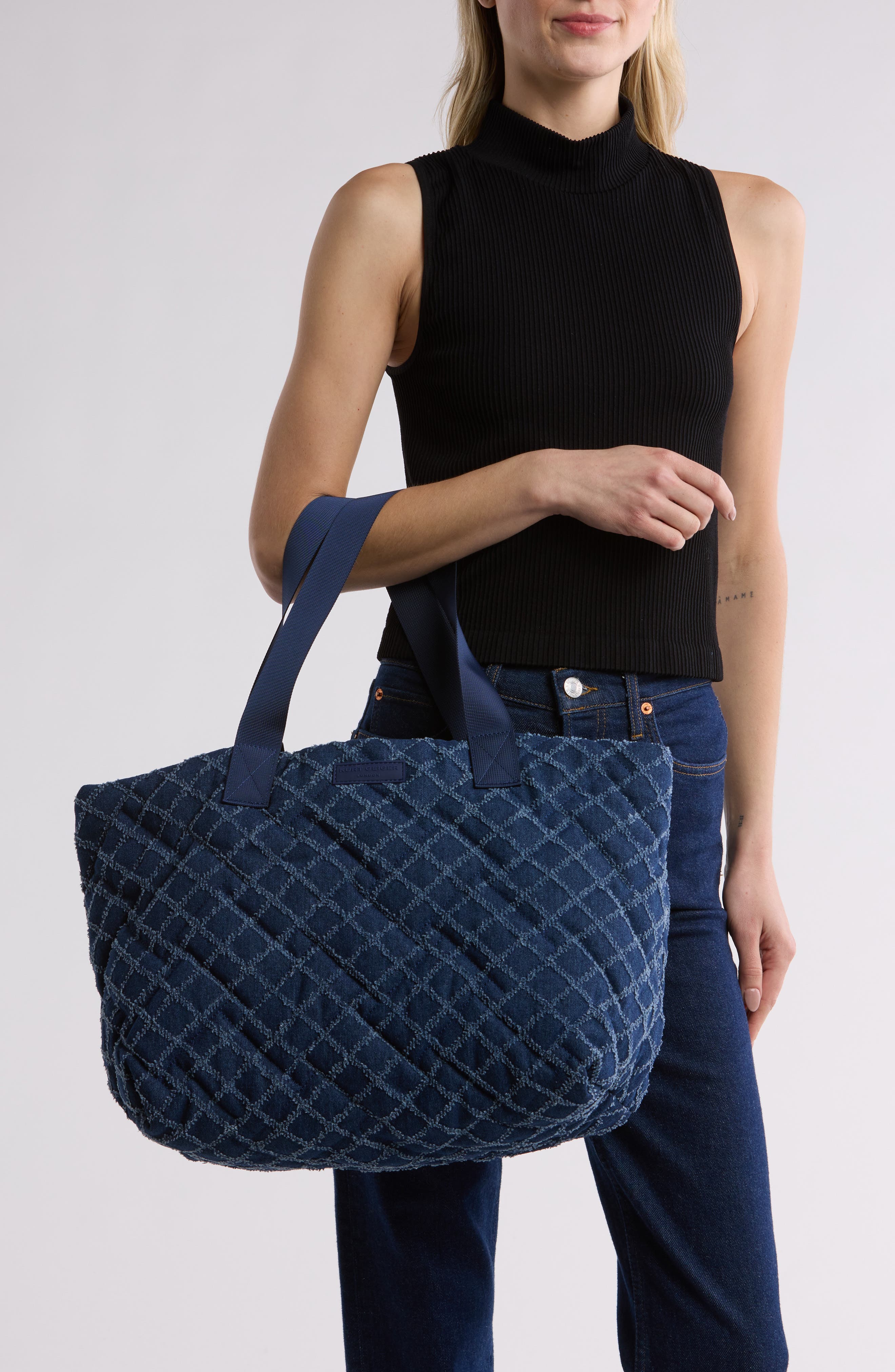 Kurt Geiger London Denim Shopper Tote, Alternate, color, 