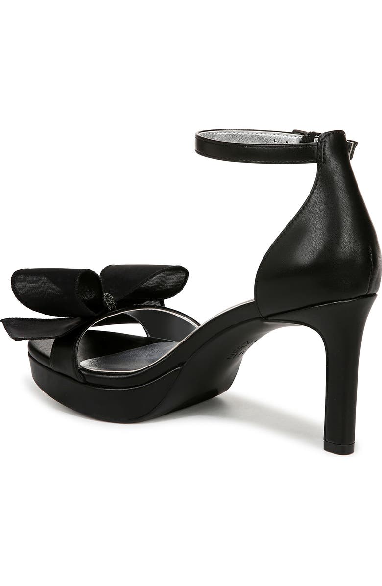Naturalizer Always Bow Ankle Strap Platform Sandal, Alternate, color, Black Faux Leather