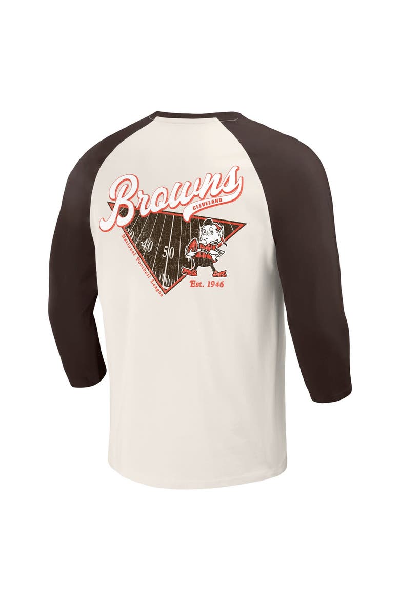 Men's Darius Rucker Collection by Fanatics Brown/White Cleveland Browns Raglan 3/4 Sleeve T-Shirt, Alternate, color, Brown