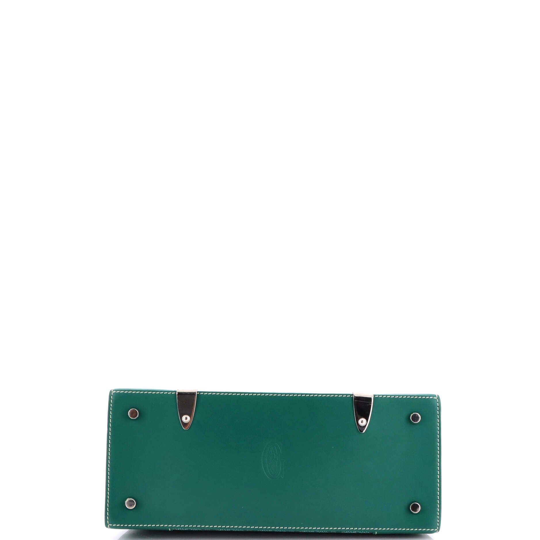 Pre-Owned Goyard Saigon Top Handle Bag Coated Canvas with Leather PM, Alternate, color, Green