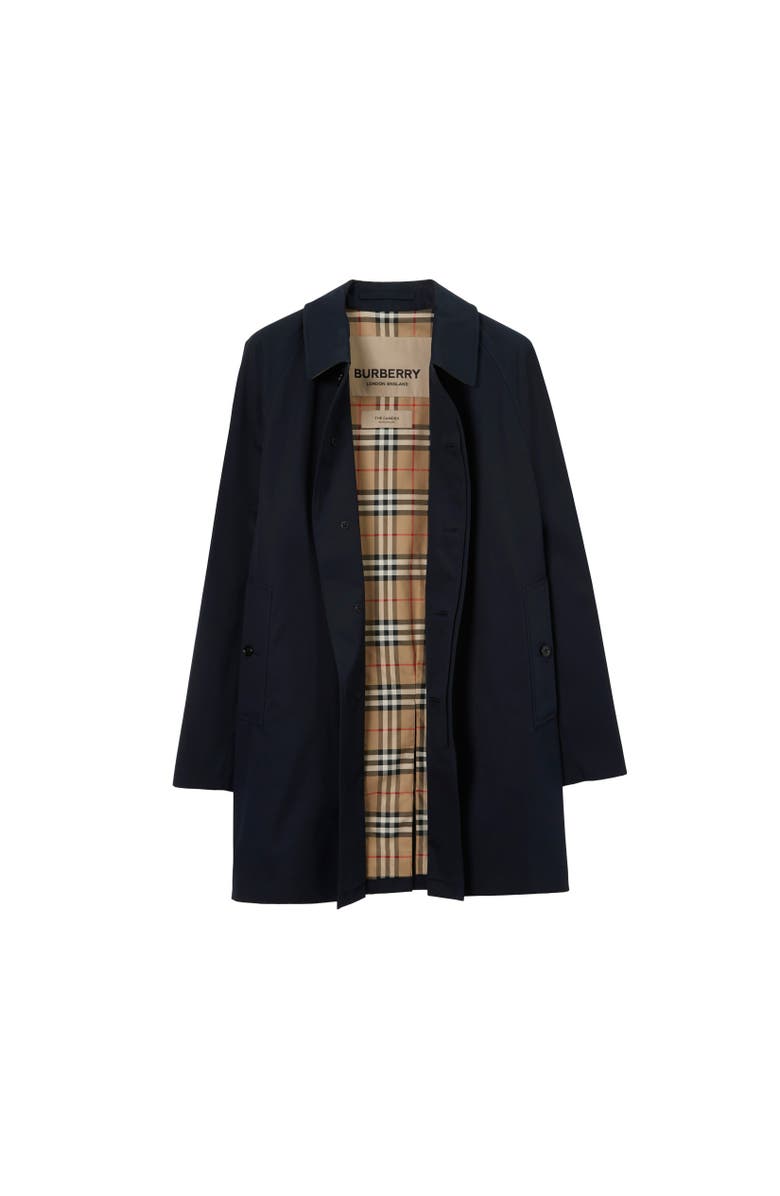 Burberry Short Camden Heritage Car Coat, Alternate, color, Coal Blue