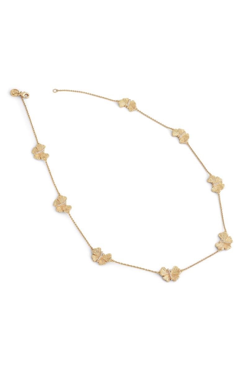 Anabel Aram Jewelry Butterfly Station Necklace, Alternate, color, Gold