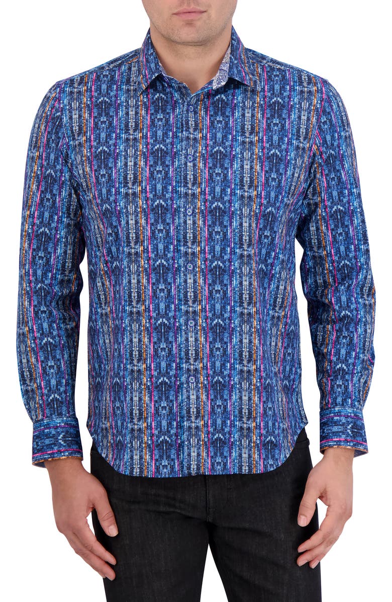 Robert Graham Oasis Knit Button-Up Shirt, Main, color,
