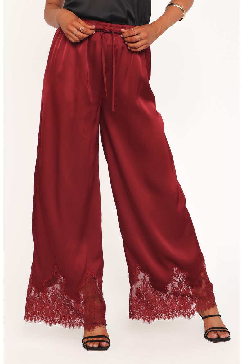Viola Drawstring Waist Wide Leg Pants, Main, color, WINE