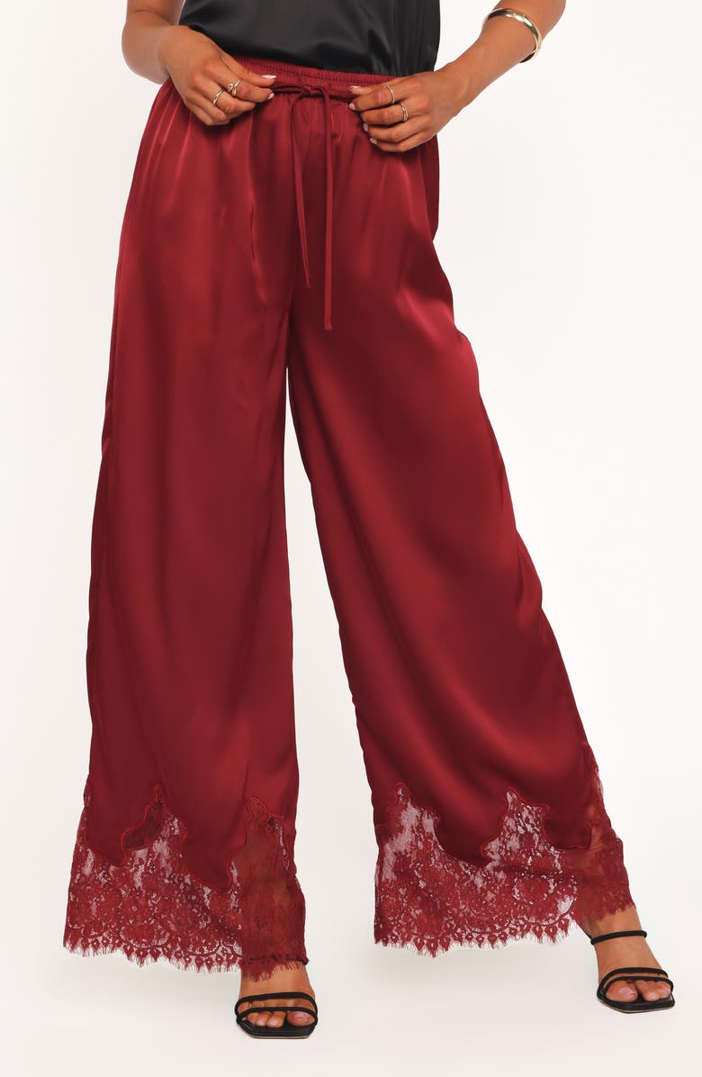 Petal & Pup Viola Drawstring Waist Wide Leg Pants, Main, color, Wine