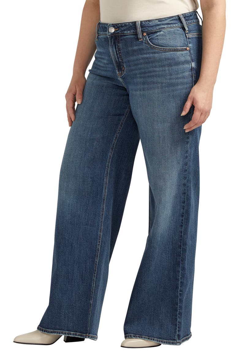 Suki Curvy Mid Rise Wide Leg Jeans, Alternate, color, INDIGO