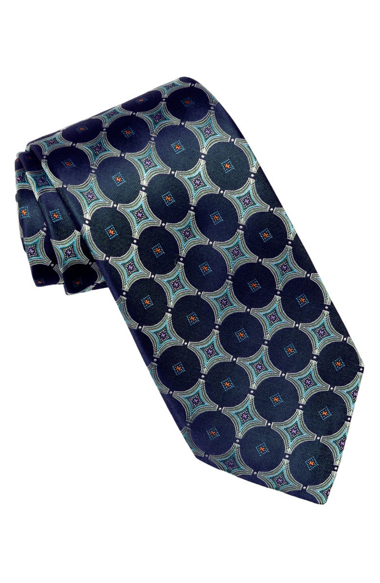 Elizabetta Zuccari - Silk Jacquard Tie for Men, Main, color, Sea Blue