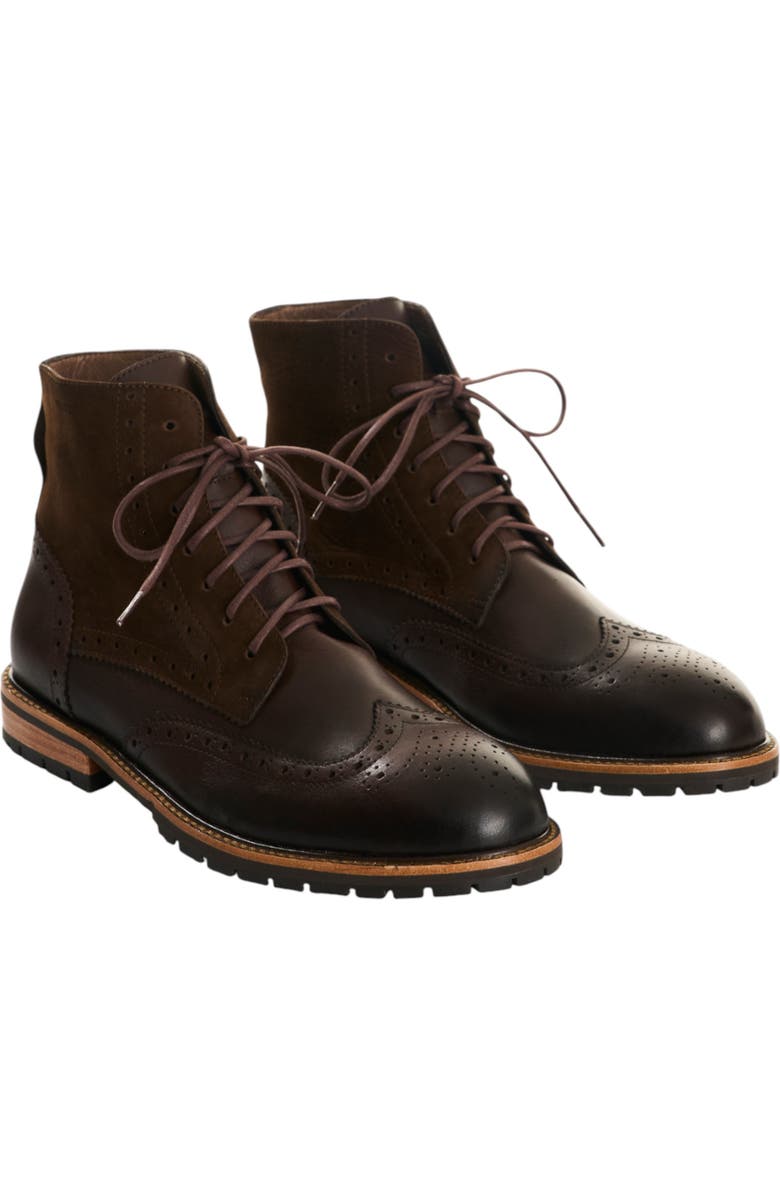 Velez Suede and Smooth Leather Boots, Alternate, color, Dark Brown