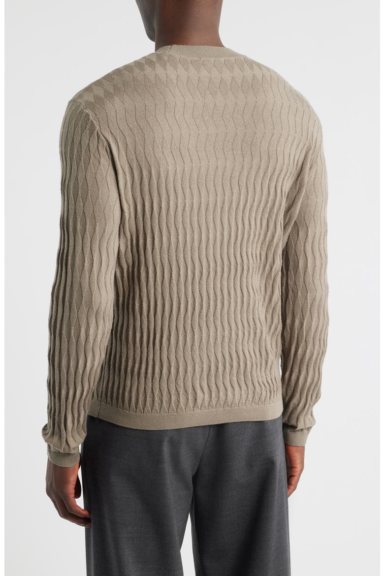 Diamond Stitch Virgin Wool Crewneck Sweater, Alternate, color, TAN