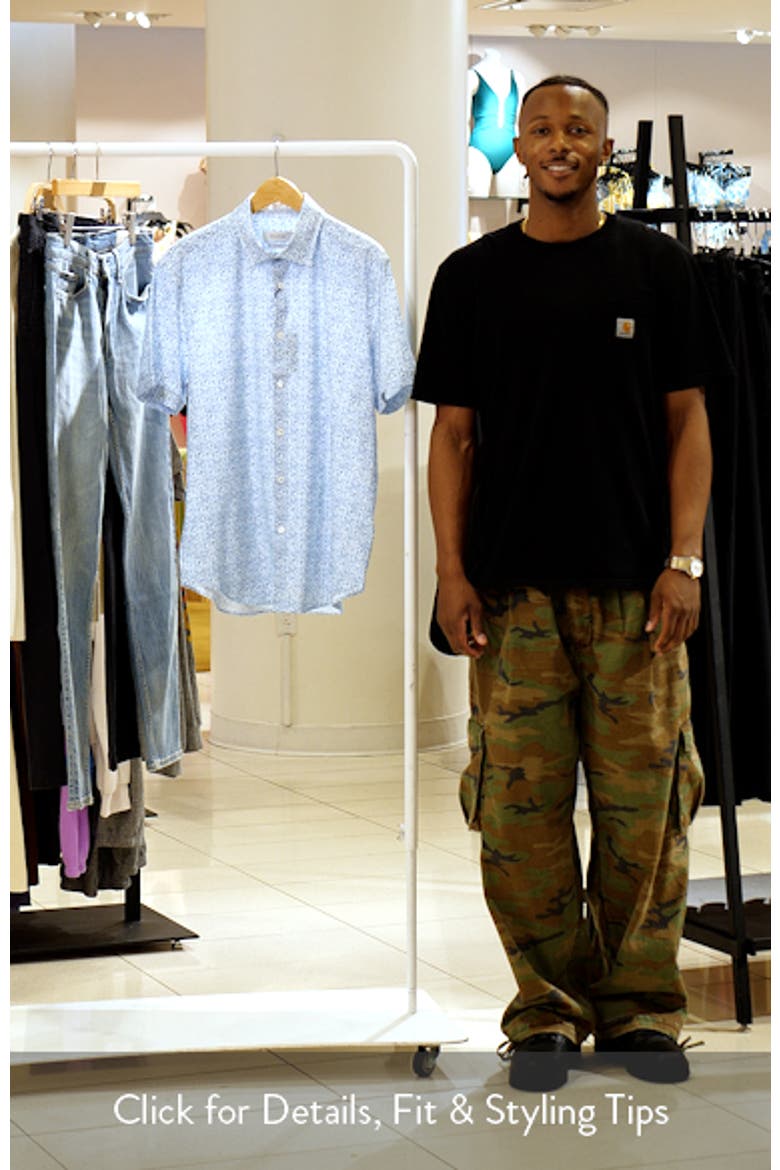 Miles OoohCotton® Mosaic Print Short Sleeve Button-Up Shirt video