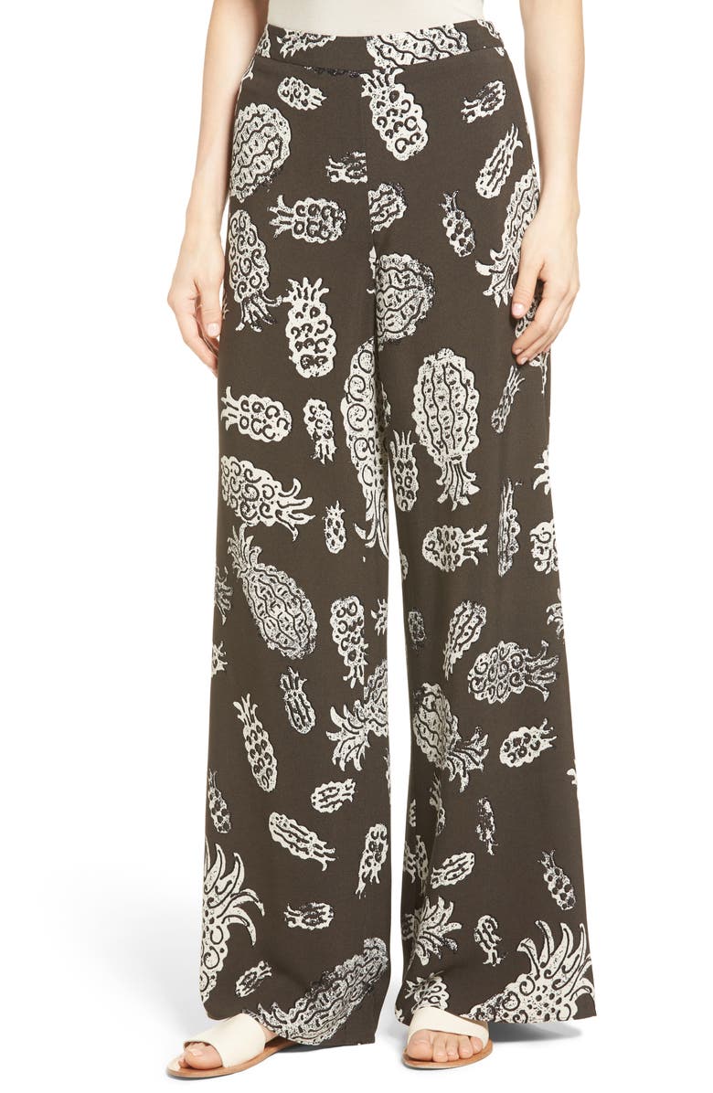 NIC+ZOE Pineapple Pop Print Pants, Main, color,