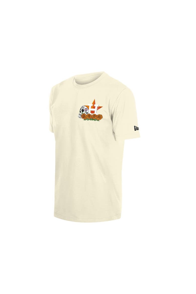 Men's New Era Natural Houston Astros Dia de los Muertos Sugar Skull T-Shirt, Alternate, color, Natural