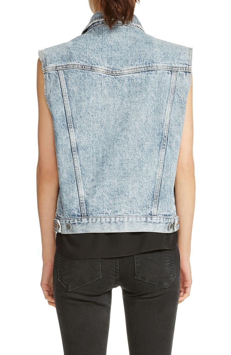 maje Benedict Denim Vest, Alternate, color,