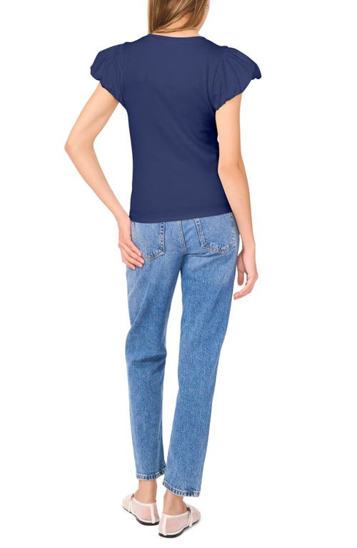 1.state Combo Tulip Sleeve Knit Tee In Indigo Night