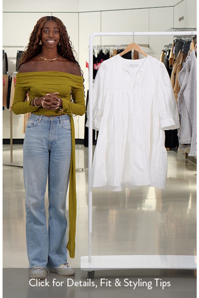 Blouson Sleeve Cotton Poplin Minidress video