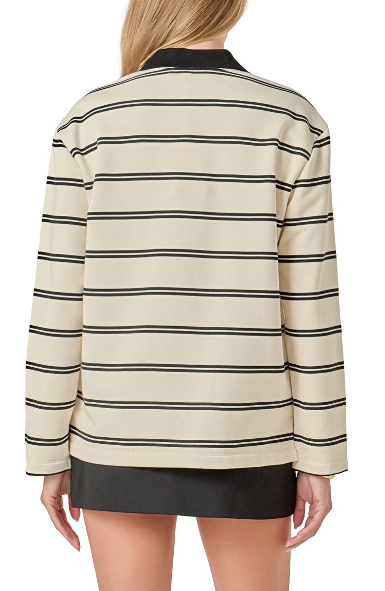 English Factory Stripe Long Sleeve Polo, Alternate, color, 