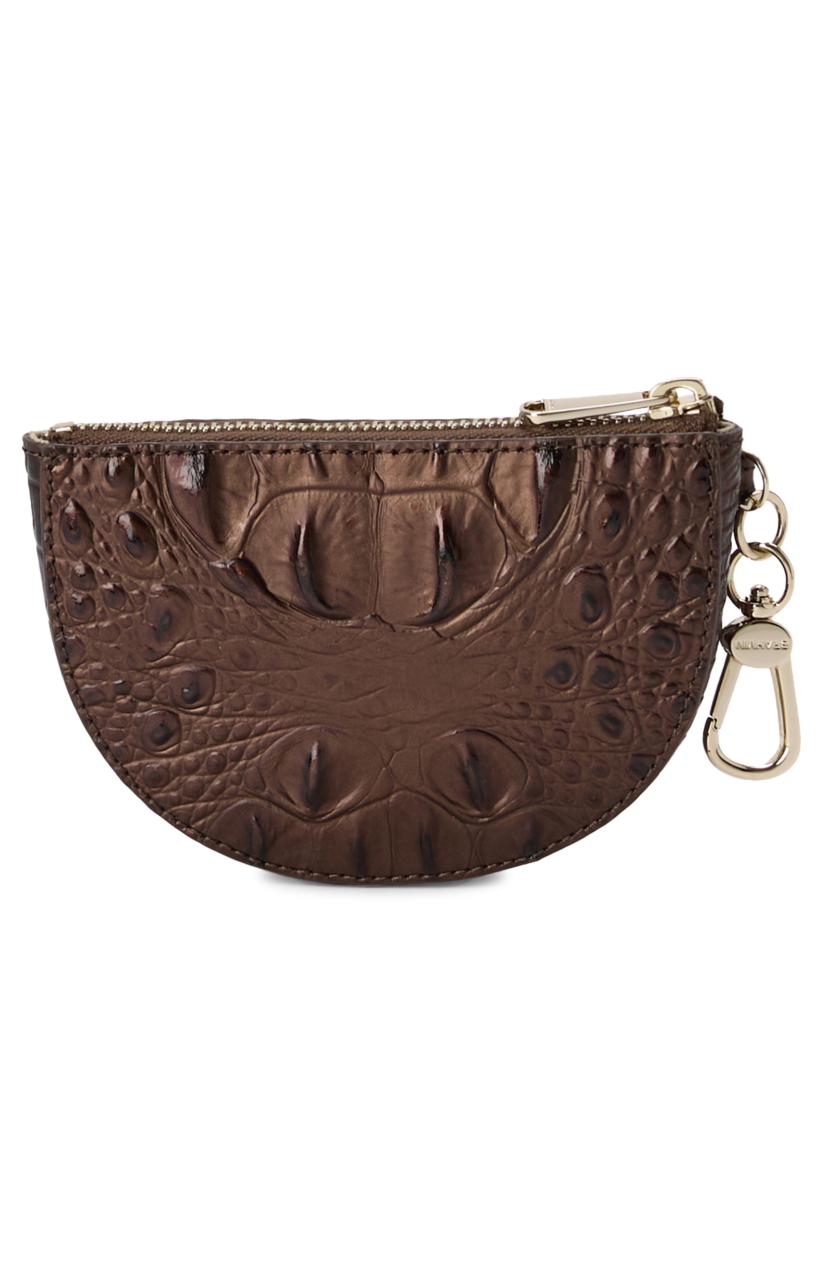 Brahmin Brit Croc Embossed Leather Coin Pouch, Alternate, color, 