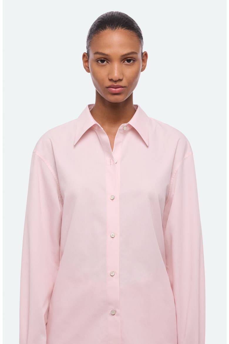 Open Tie Back Cotton Shirt, Alternate, color, PEONY