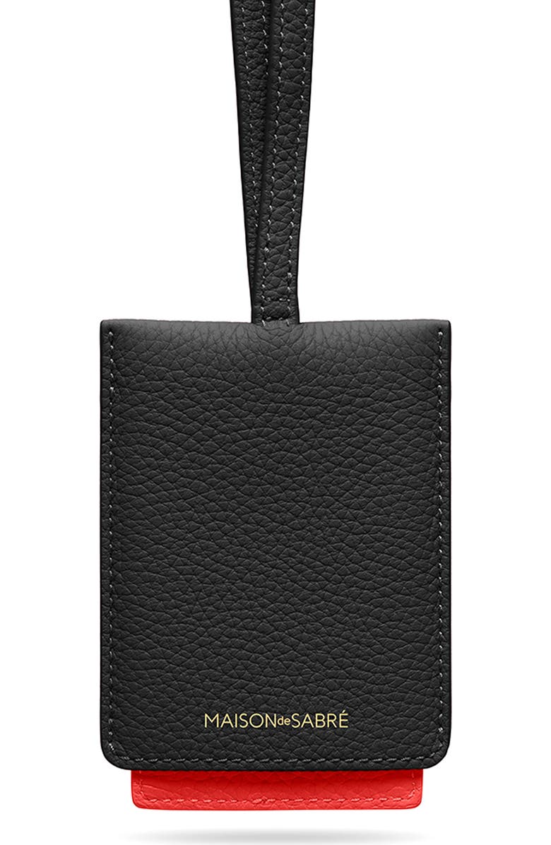 MAISON de SABRÉ Leather ID Lanyard, Main, color, Rouge Noir