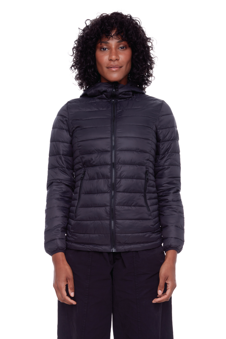 YOHO LADIES - Vegan Down Lightweight Packable Puffer Jacket & Bag, Main, color, BLACK