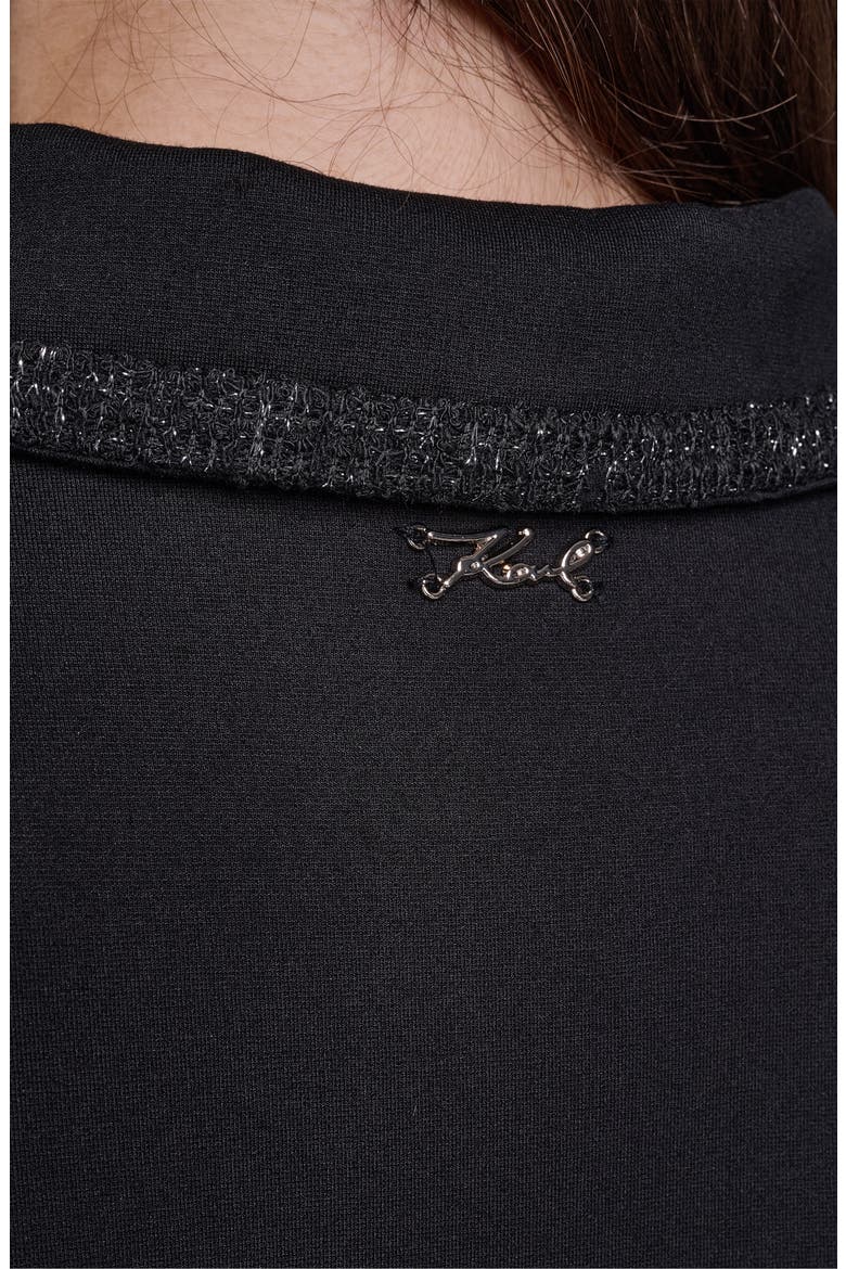 Metallic Trim Short Sleeve Knit Top, Alternate, color, BLACK