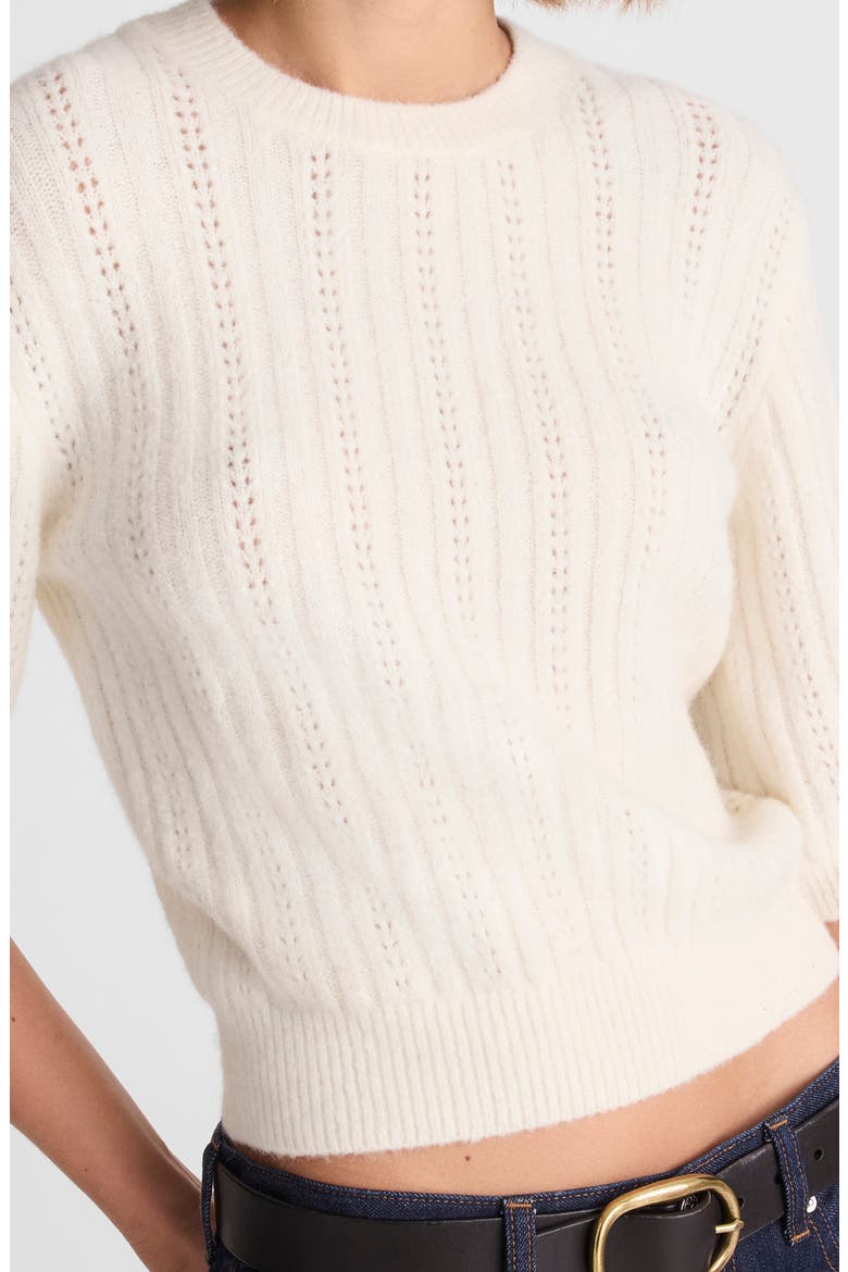 CloudSoft Short Sleeve Sweater, Alternate, color, ANTIQUE CREAM