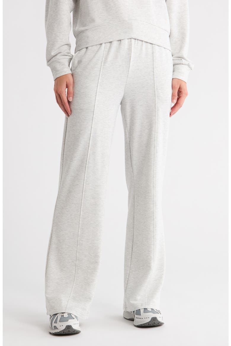 Brushed French Terry Endless High Waist Wide Leg Pants, Main, color, HEATHER LIGHT GREY