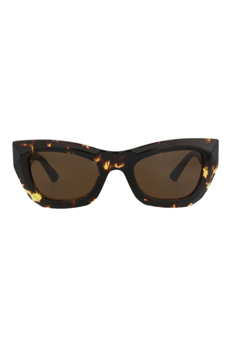 52mm Polarized Cat Eye Sunglasses, Main, color, HAVANA HAVANA BROWN