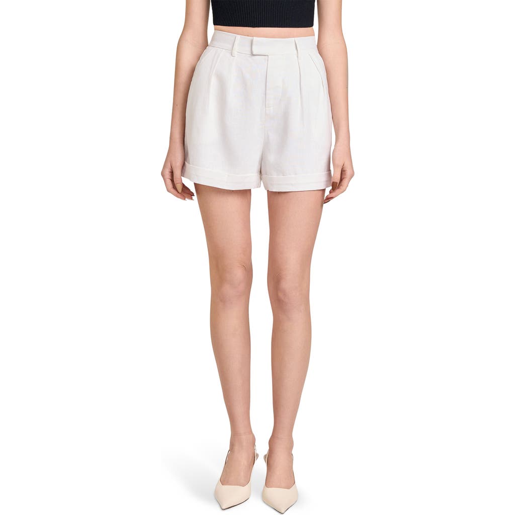 Wayf Vera Linen Blend Shorts In Ivory