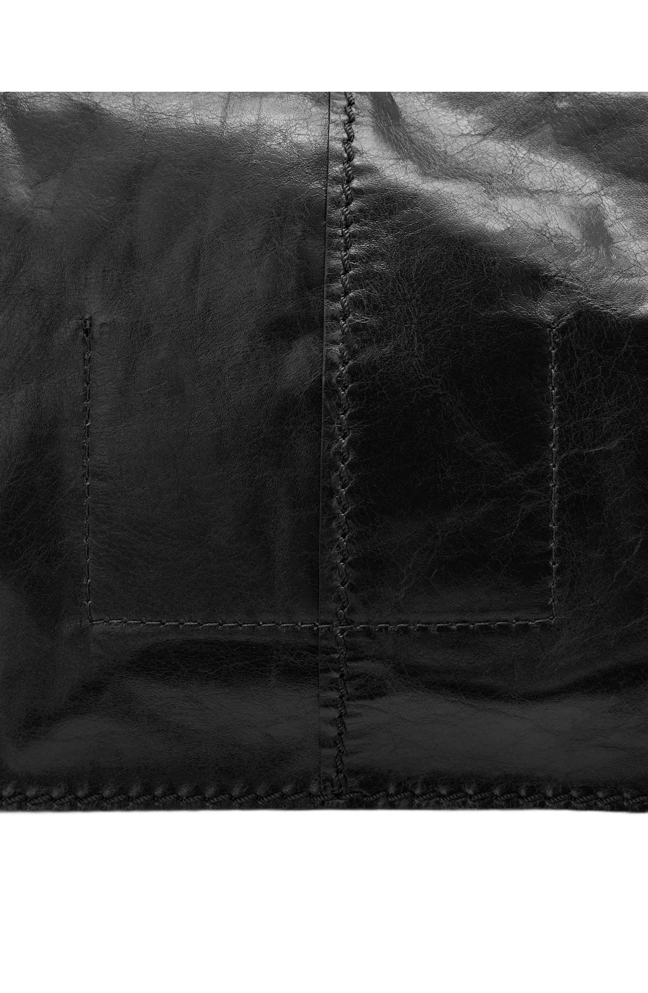 Lutece Fold Leather Clutch, Alternate, color, BLACK