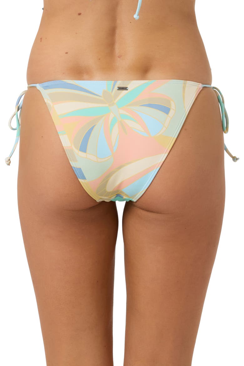 Butterfly Geo Maracas Side Tie Bikini Bottoms, Alternate, color, BLUE MULTI COLORED