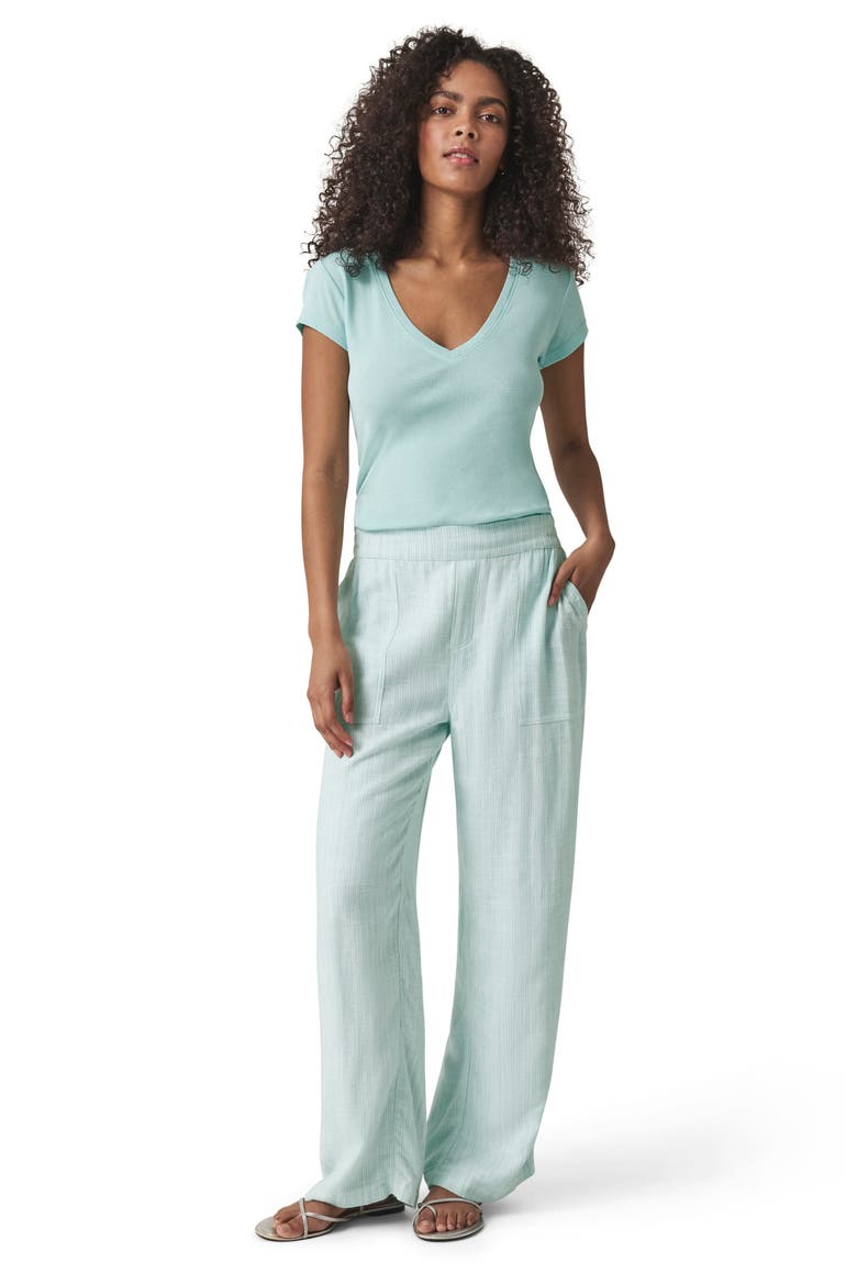Layla Wide Leg Pants, Alternate, color, MINT STRIPE