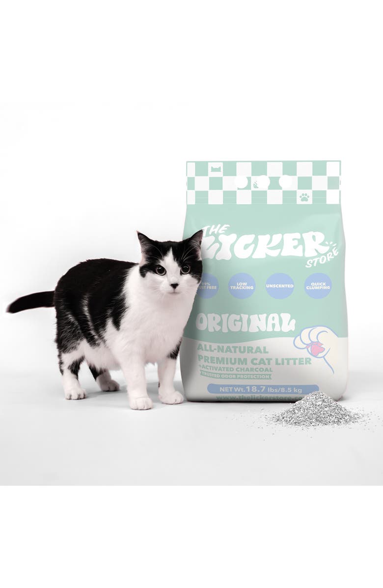 The Licker Store Unscented Premium Clumping Bentonite Clay Cat Litter w/Activated Charcoal, Alternate, color, 37 Lb
