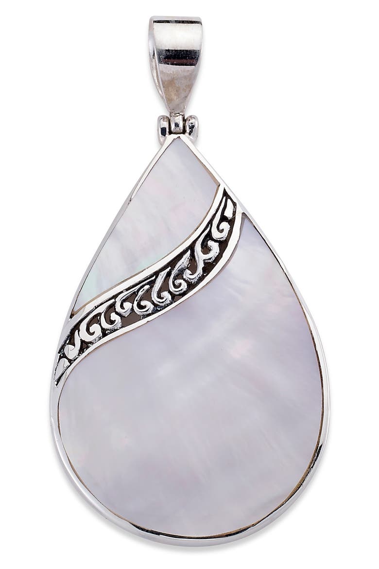 Pear Cut Coral Pendant, Main, color, WHITE