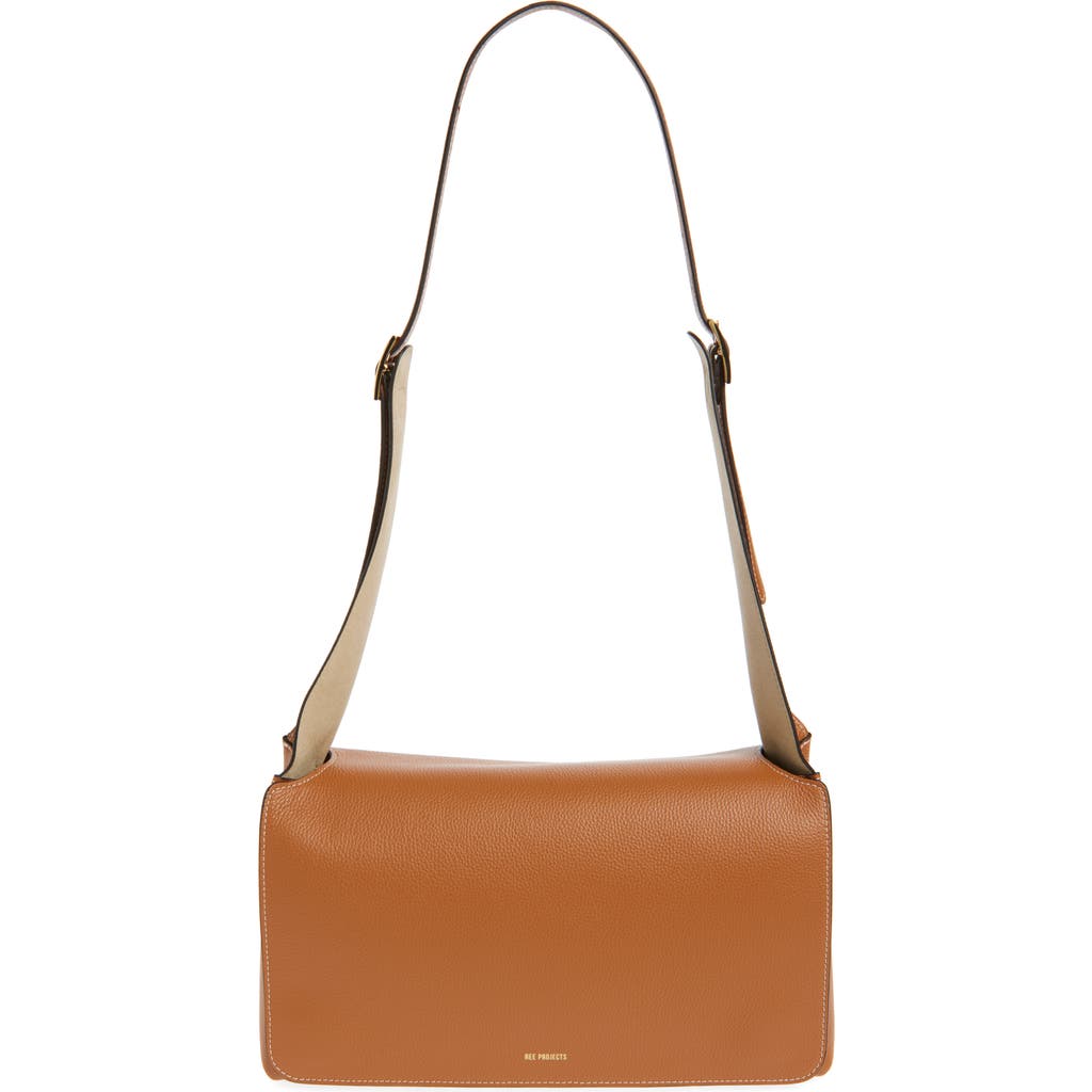 Ree Projects Florencia Soft Pebble Grain Leather Shoulder Bag In Caramel