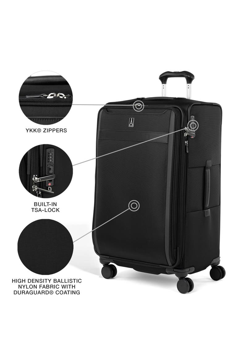 Versapack + Lightweight Softside Expandable 29" Large Checked Spinner Luggage, Alternate, color, Black