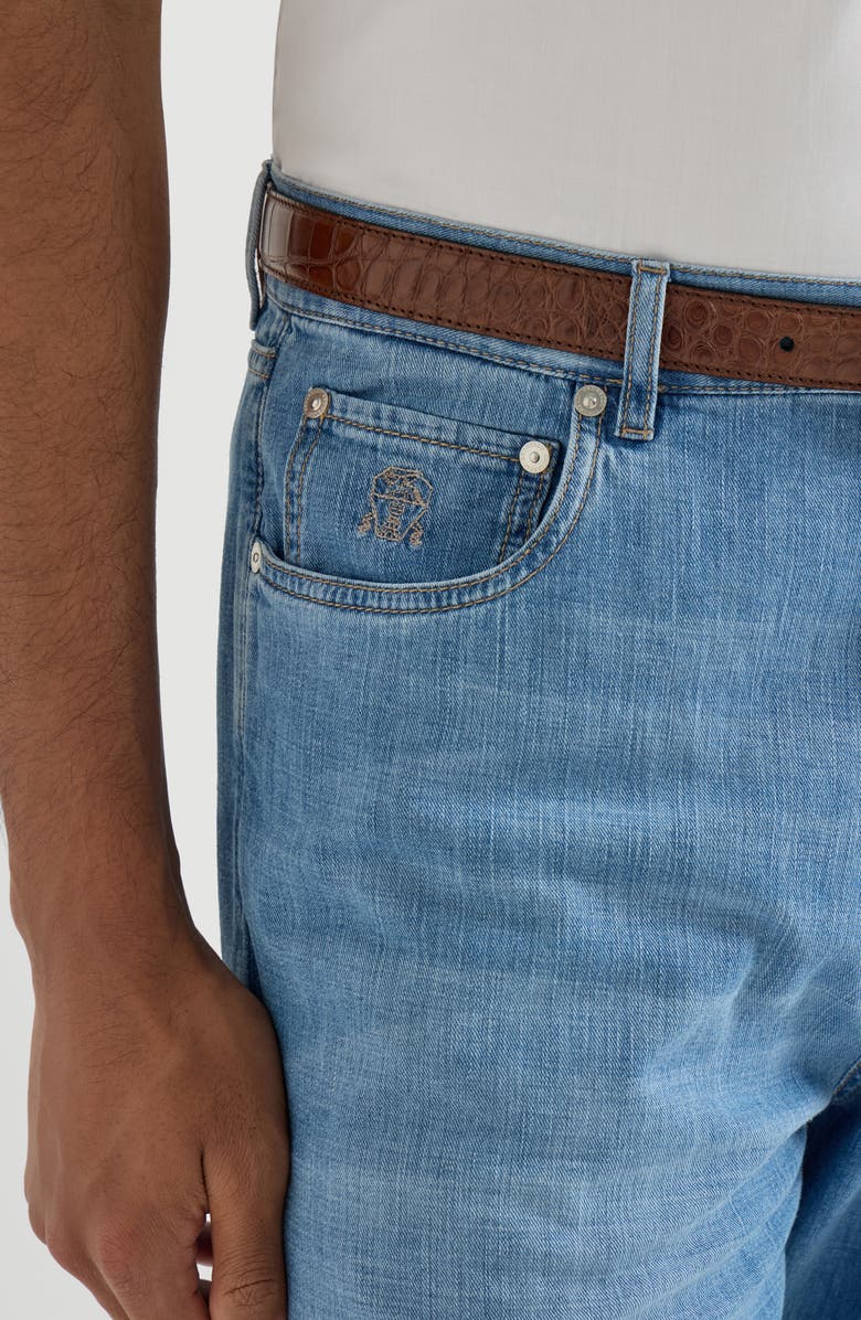 Brunello Cucinelli Iconic fit five-pocket trousers, Alternate, color, Light Blue Denim