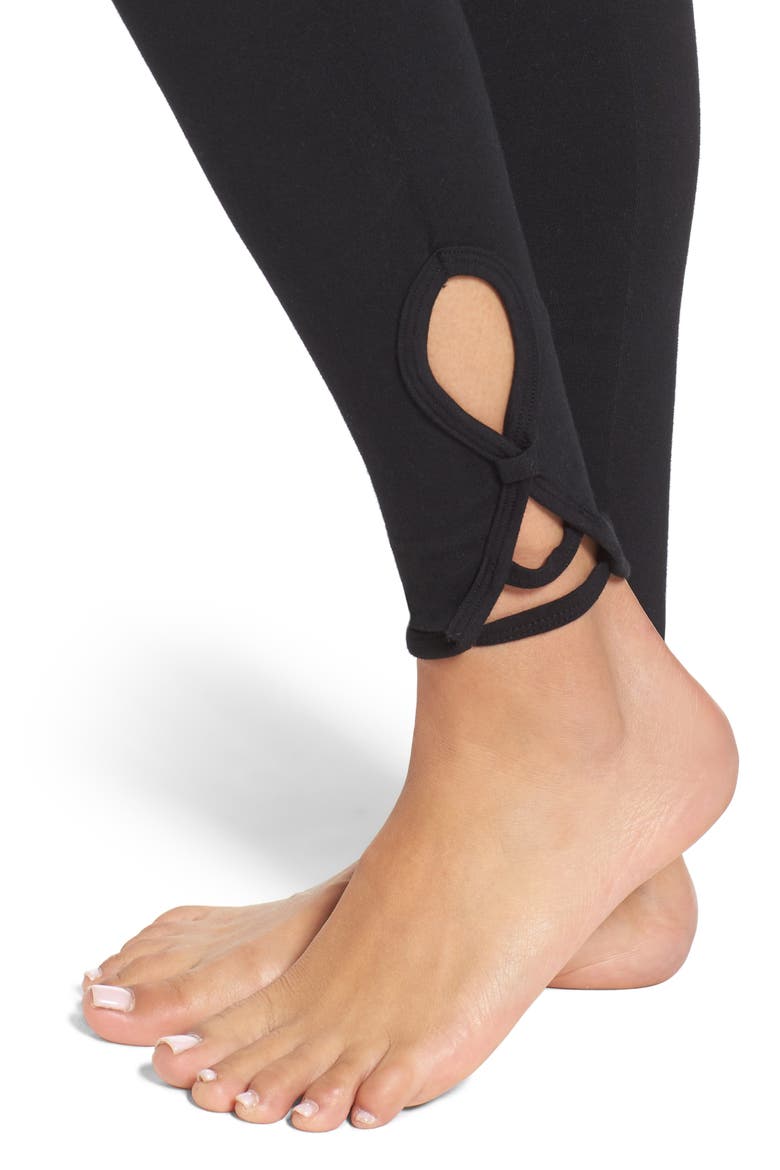 Fleur-de-lis High Waist Leggings, Alternate, color, BLACK