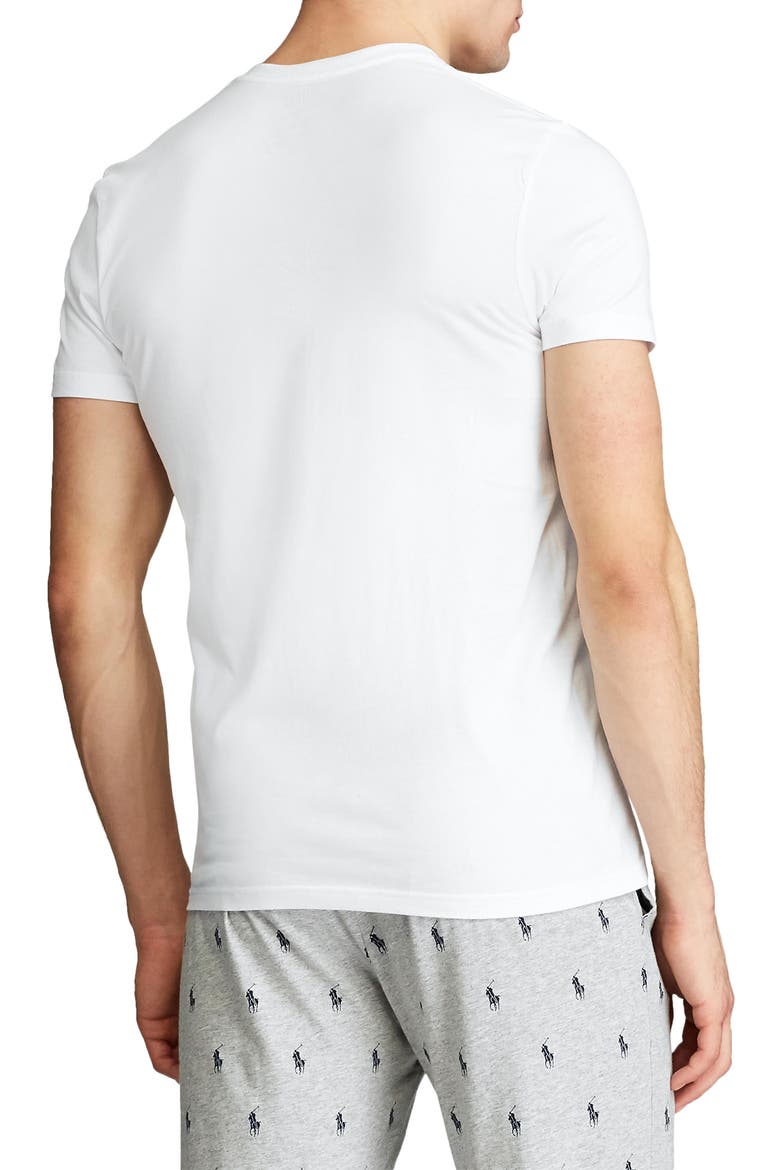 5-Pack Relaxed Fit Logo Embroidered V-Neck Undershirts, Alternate, color, WHITE