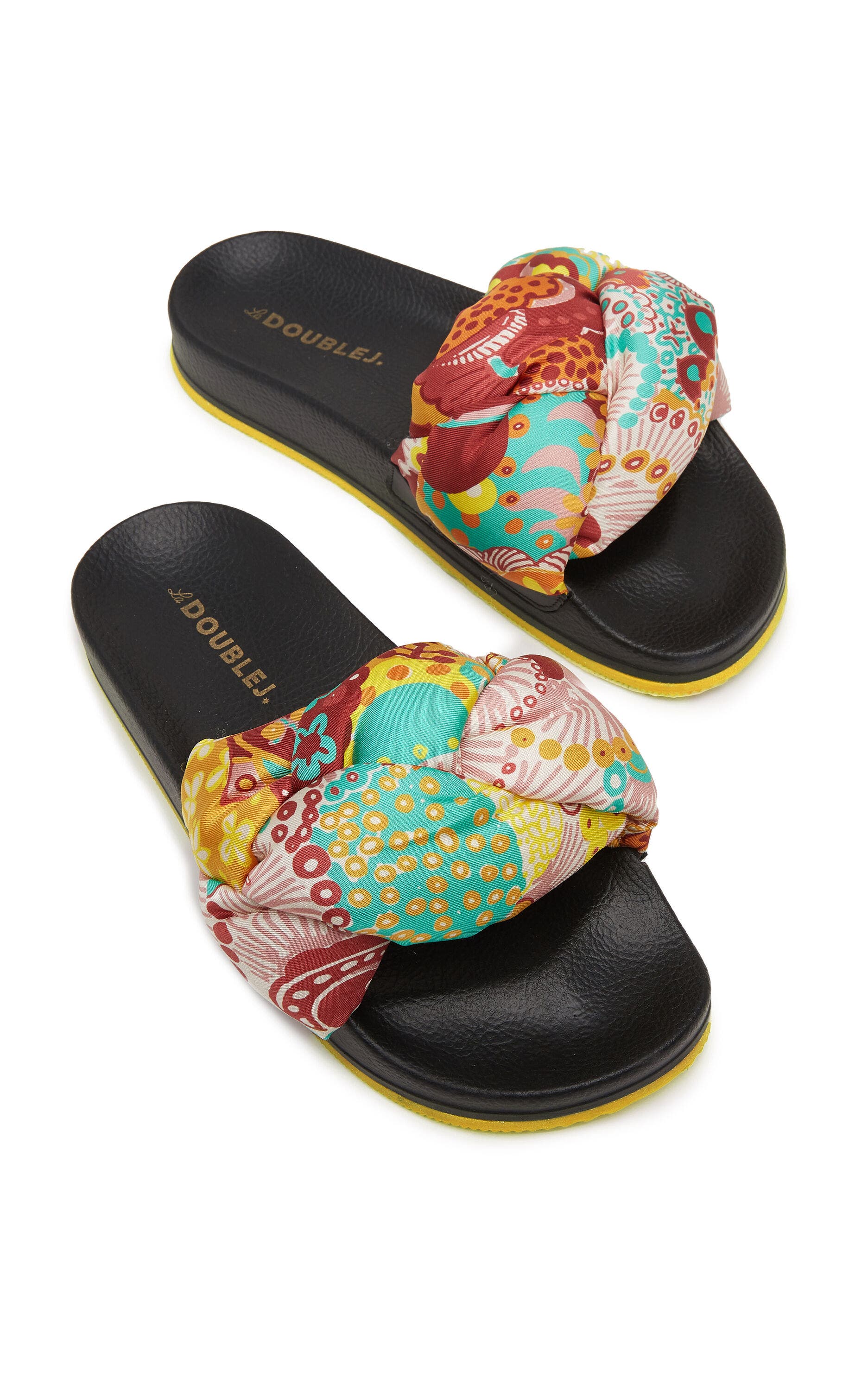 La DoubleJ Treccia Slides Holi Yellow, Alternate, color, 