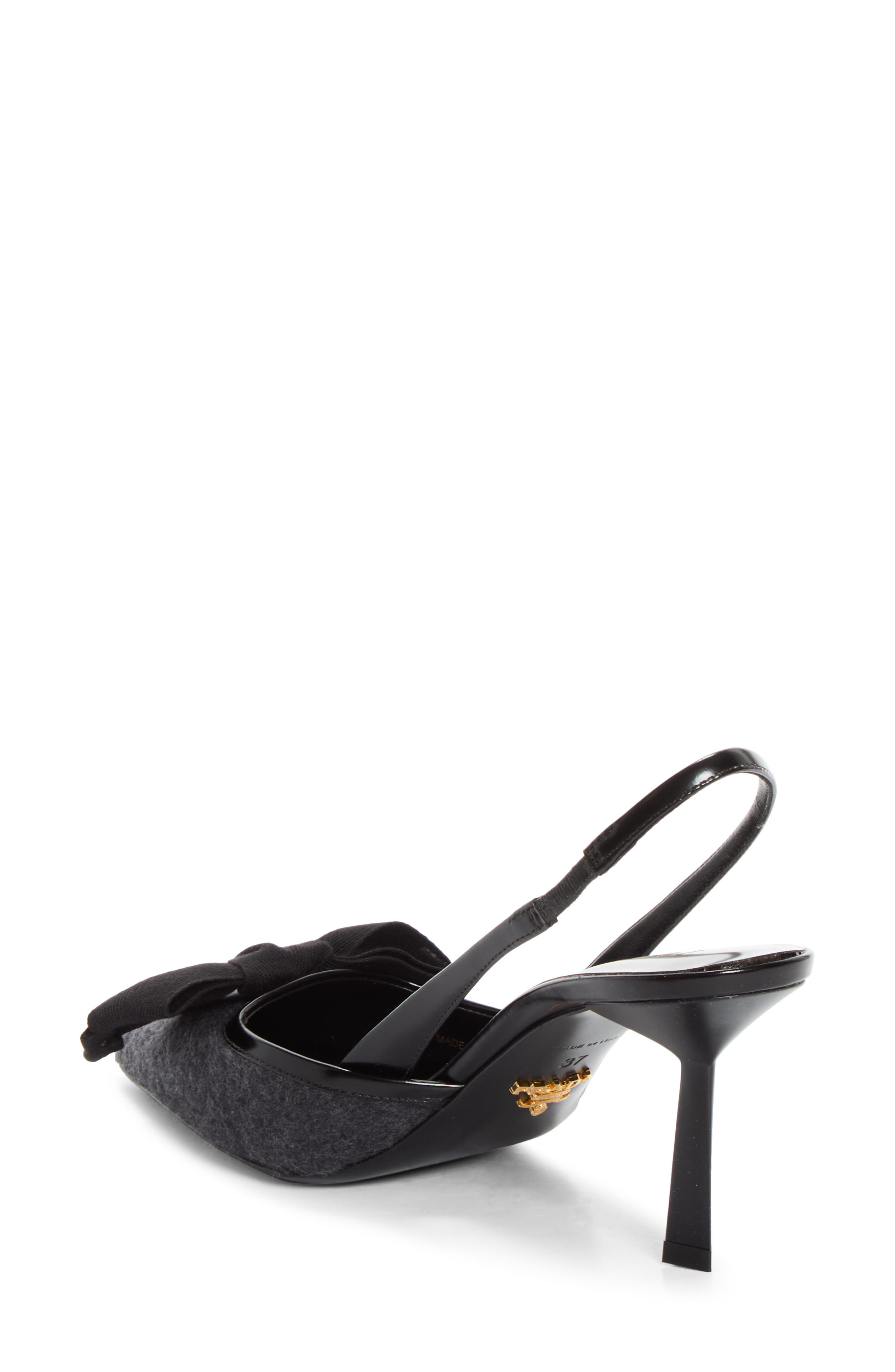 Cashmere Bow Slingback Pump, Alternate, color, ANTRACITE