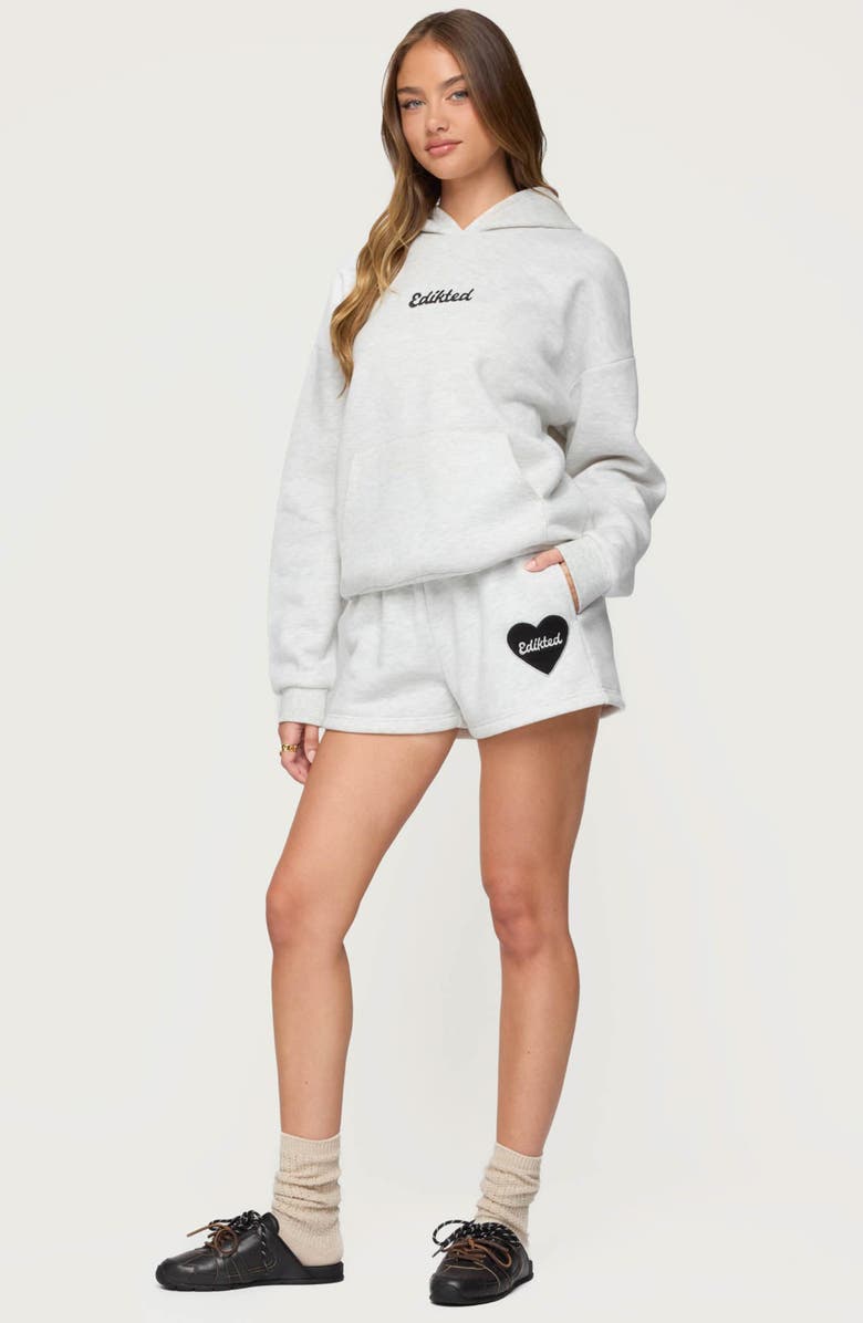 EDIKTED Big Love Sweat Shorts, Alternate, color, Gray-Melange