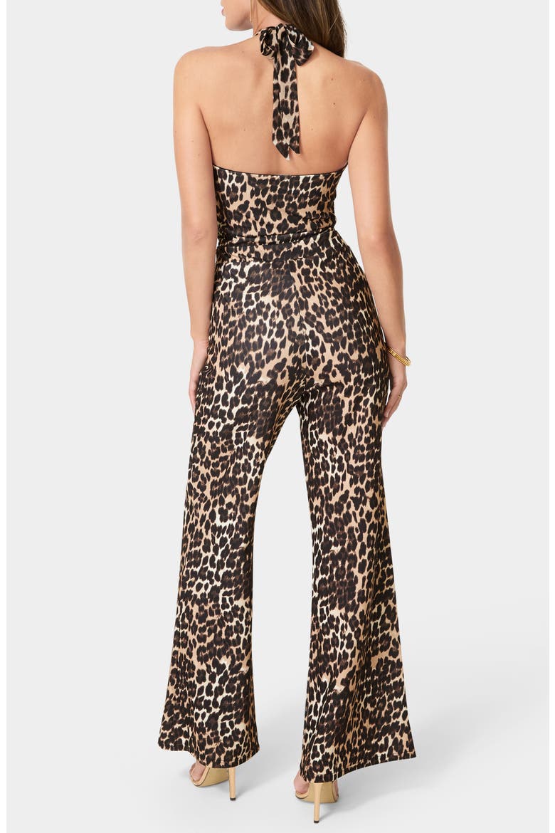 Scuba Crepe Halter Neck Jumpsuit, Alternate, color, LEOPARD