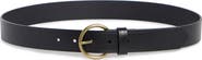 NORDSTROM RACK Leather Circular Buckle Belt