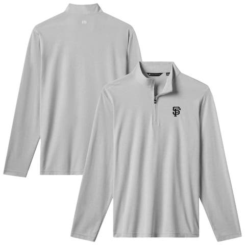 Men's TravisMathew  Gray San Francisco Giants Time to Tailgate Tri-Blend Quarter-Zip Pullover