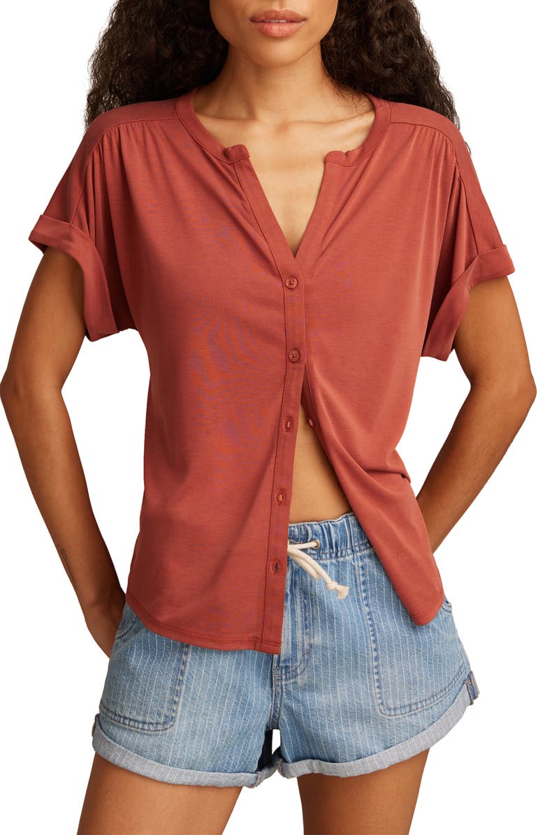 Lucky Brand Sandwash Button-Up Shirt, Main, color, Sequoia
