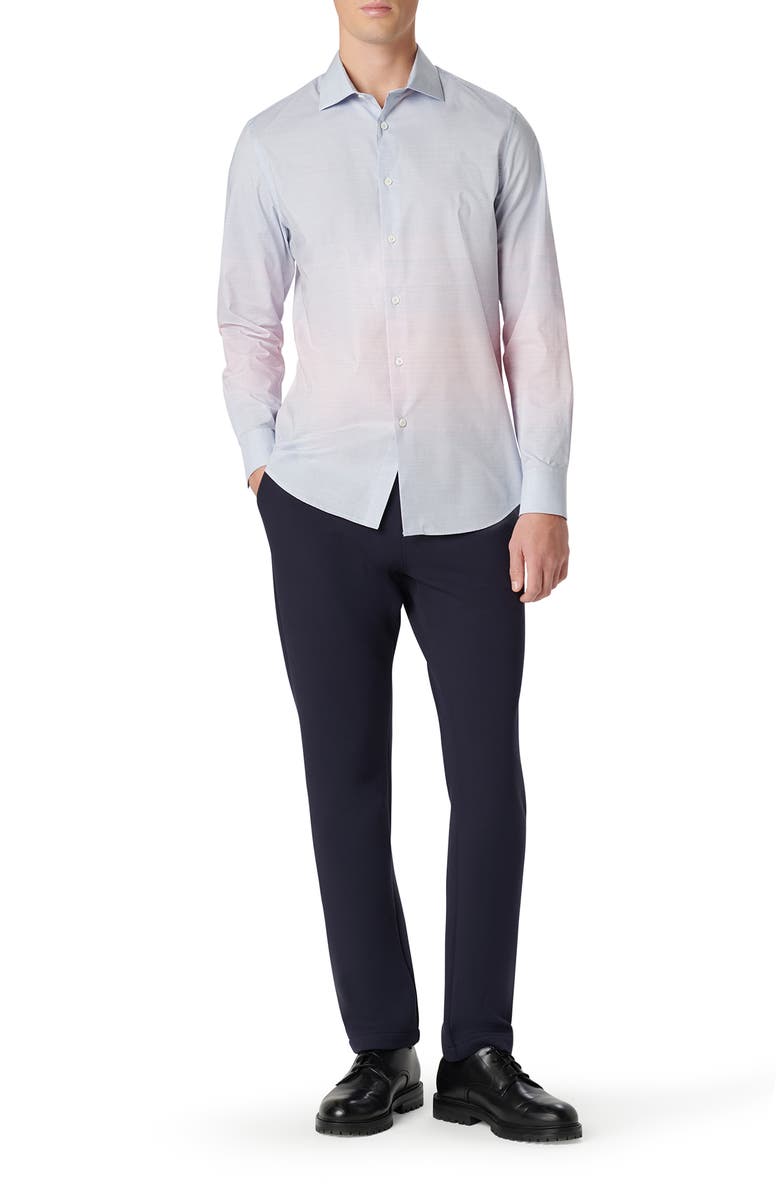 Bugatchi Axel Shaped Fit Woven Button-Up Shirt, Alternate, color, Periwinkle