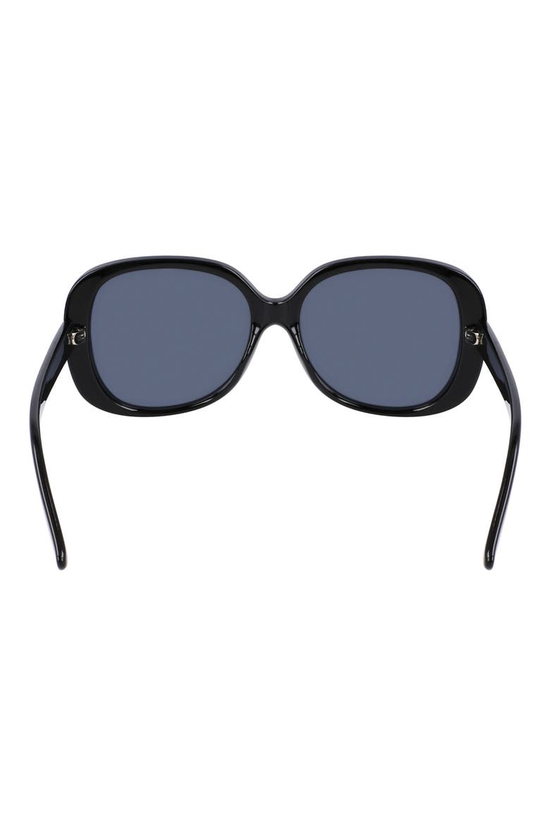 58mm Polarized Round Sunglasses, Alternate, color, BLACK