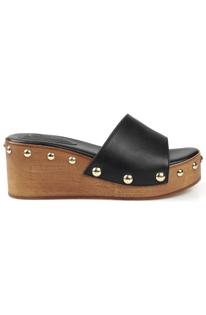 Candie's Jewell Platform Wedge Slide Sandal, Alternate, color, Black Leather
